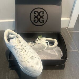 G/FORE Ladies Perforated Gold Shoes - Snow White (Brand New)